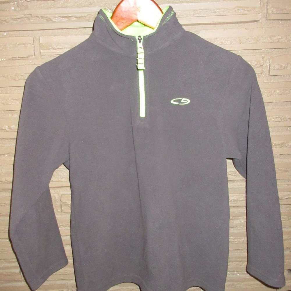 Boy's Champion Gray Green Half Zip Fleece Pullover